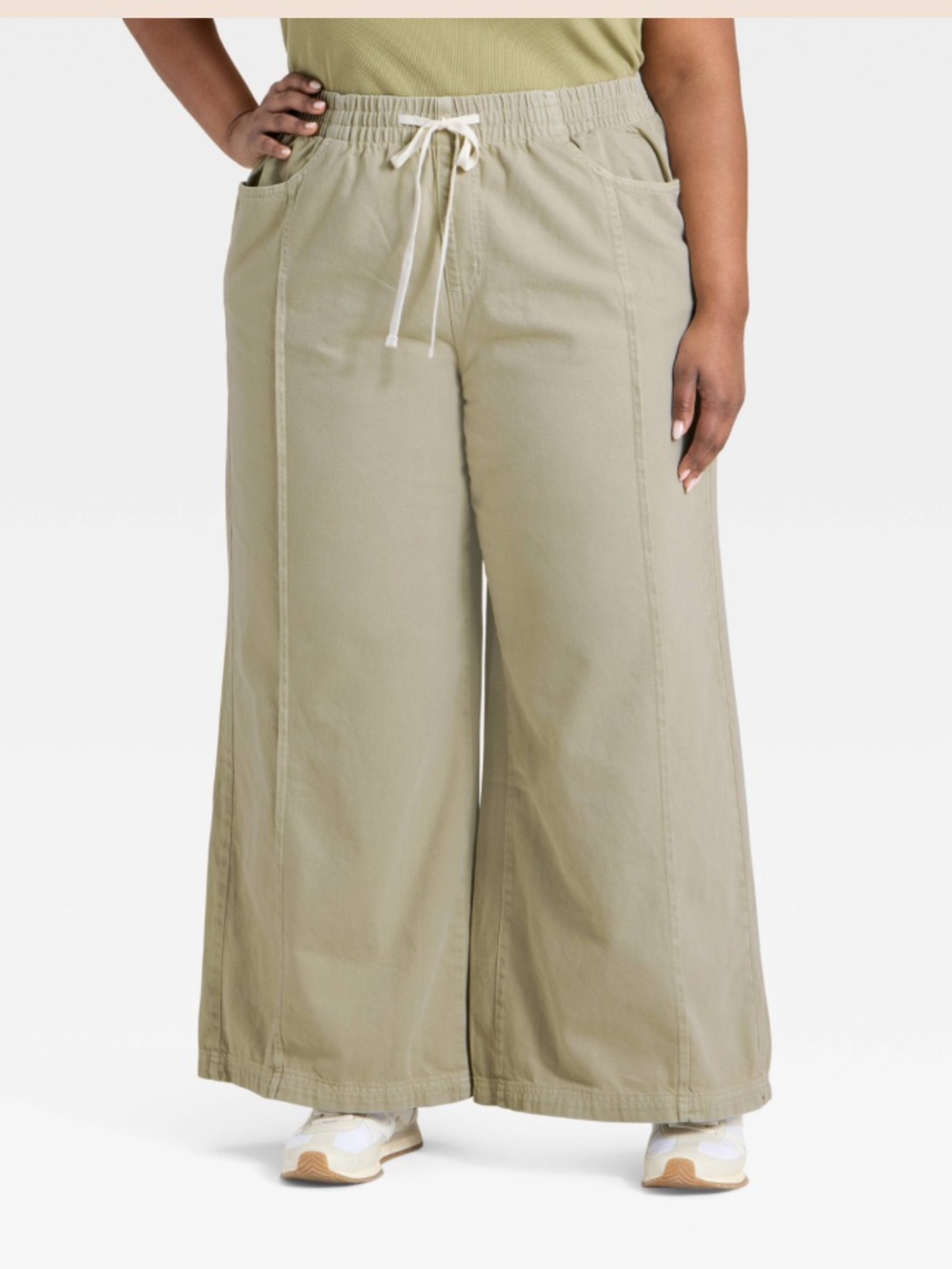 Universal Thread Wide-Leg Drawstring Pants - Sage Green